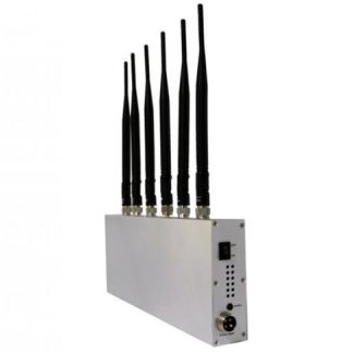 6 Bandas de escritorio de interior / montado en la pared del teléfono celular 2G 3G 4G y WiFi / Bluetooth Jammer señal