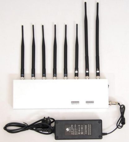 Bloqueador de señal de teléfono móvil 2G 3G 4G y WiFi / Bluetooth y Walkie-Talkie de 8 bandas para interiores de sobremesa / de pared